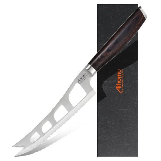 Aihomo 5.5-Inch Offset Serrated Cheese Knife