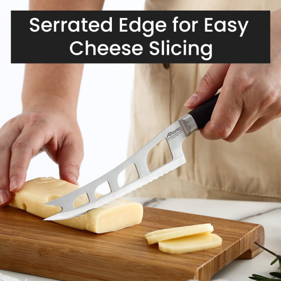 Aihomo 5.5-Inch Offset Serrated Cheese Knife
