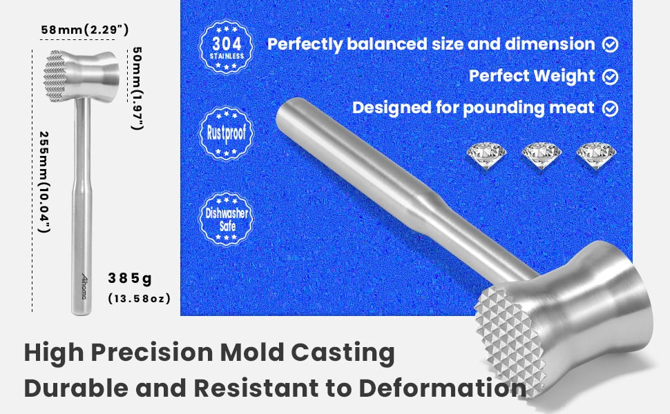 Aihomo 304 Stainless Steel Meat Tenderiser — detail image 6