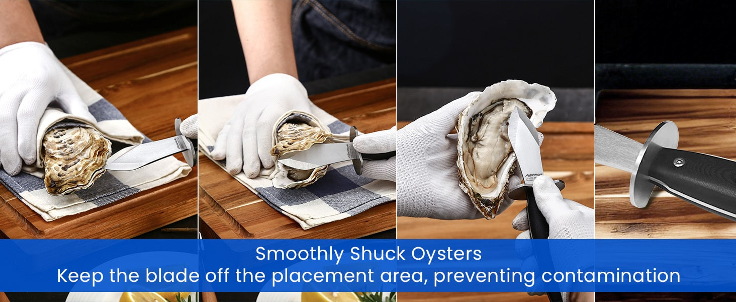 Aihomo 8.1 cm German Steel Oyster Knife with Guard — detail image 6