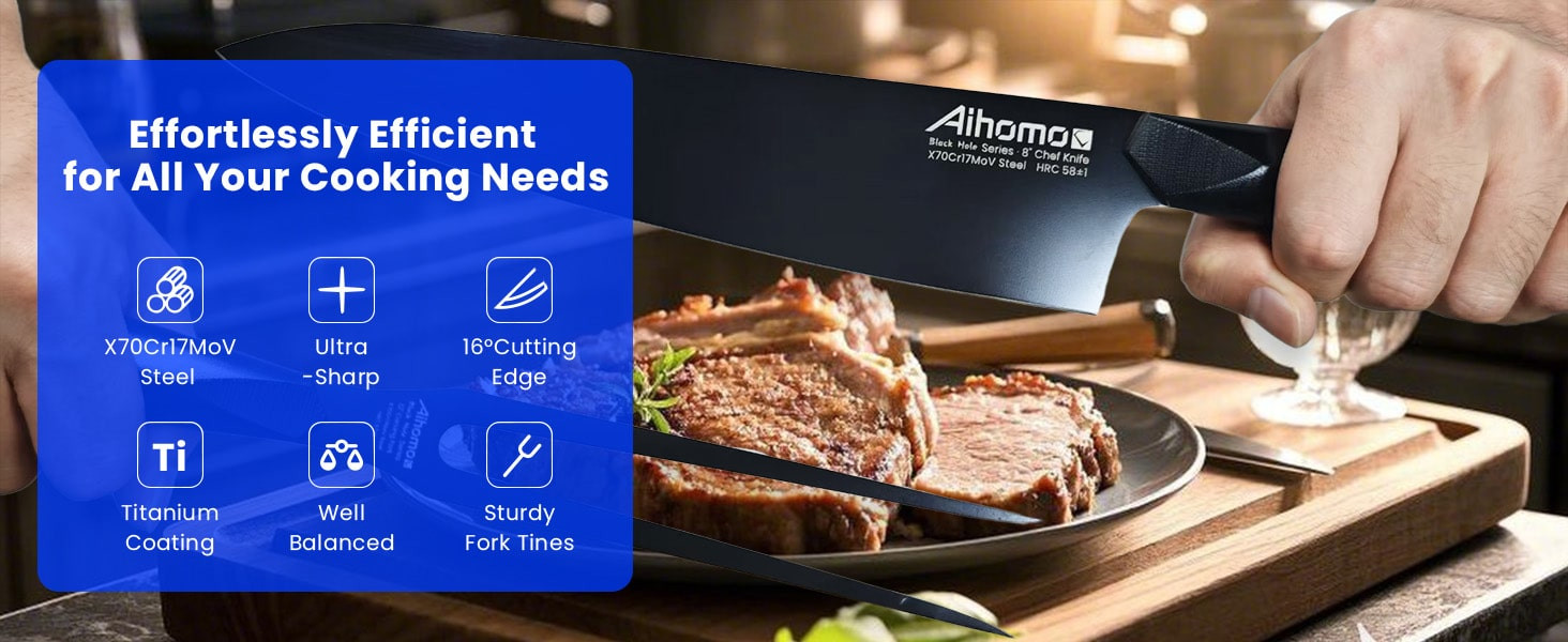Aihomo 2-Piece Carving Knife and Fork Set — detail image 1