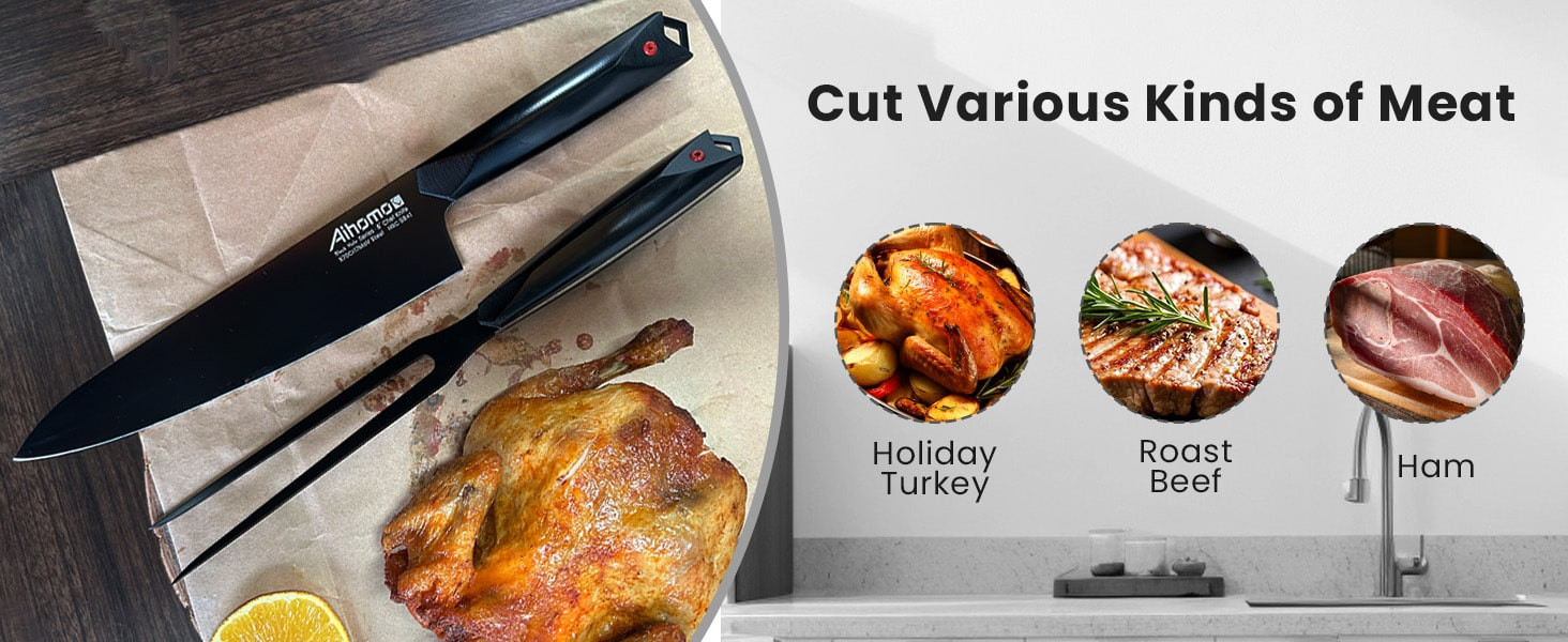Aihomo 2-Piece Carving Knife and Fork Set — detail image 6
