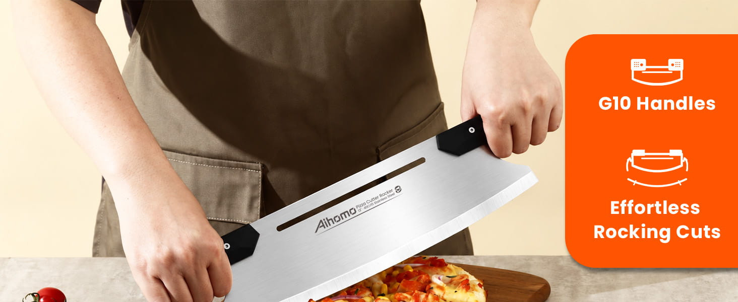 Aihomo 13-Inch Two-Handle Pizza Rocker — detail image 1