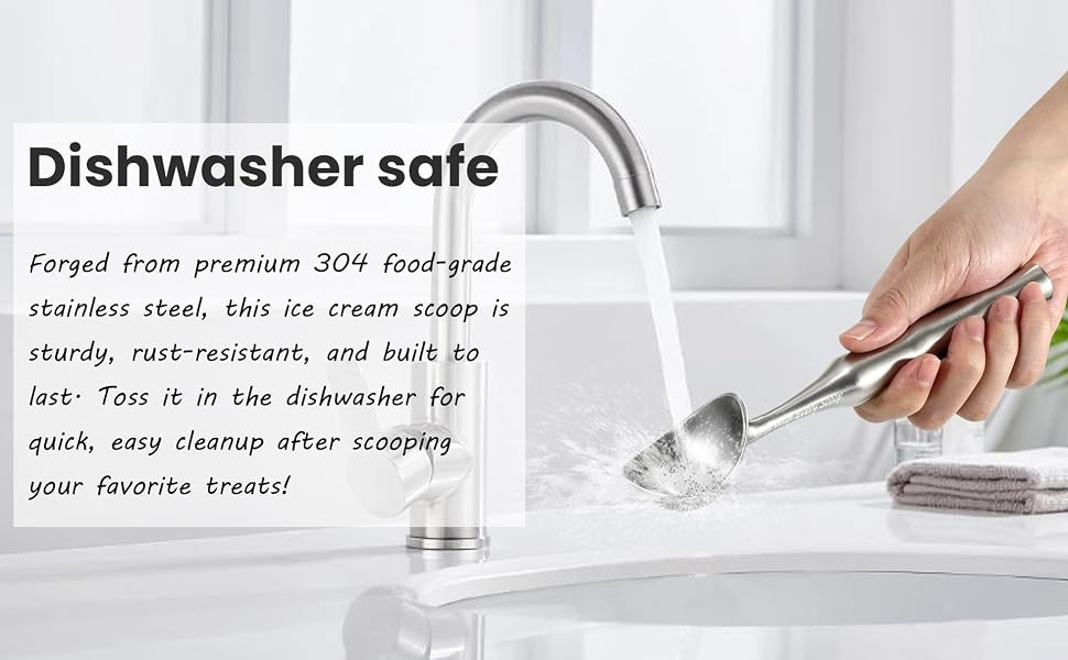 Aihomo One-Piece 304 Stainless Steel Ice Cream Scoop — detail image 2