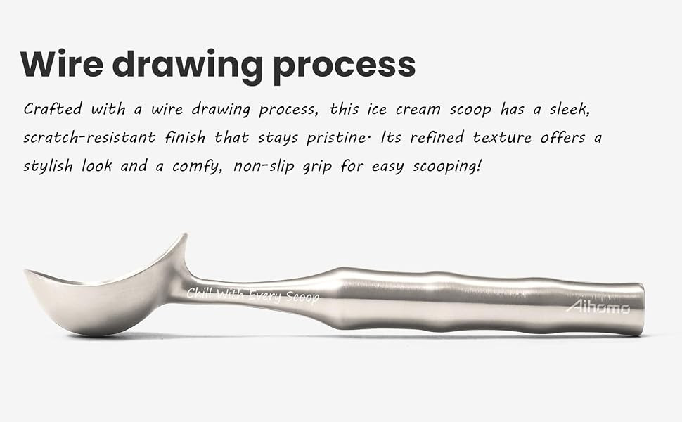 Aihomo One-Piece 304 Stainless Steel Ice Cream Scoop — detail image 3