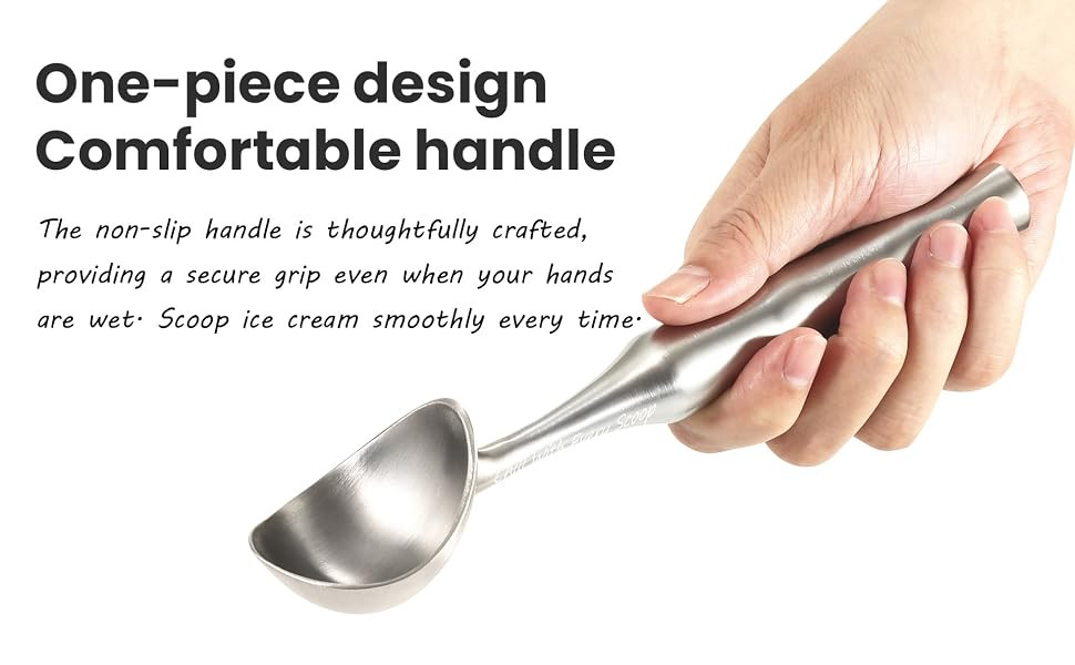 Aihomo One-Piece 304 Stainless Steel Ice Cream Scoop — detail image 4