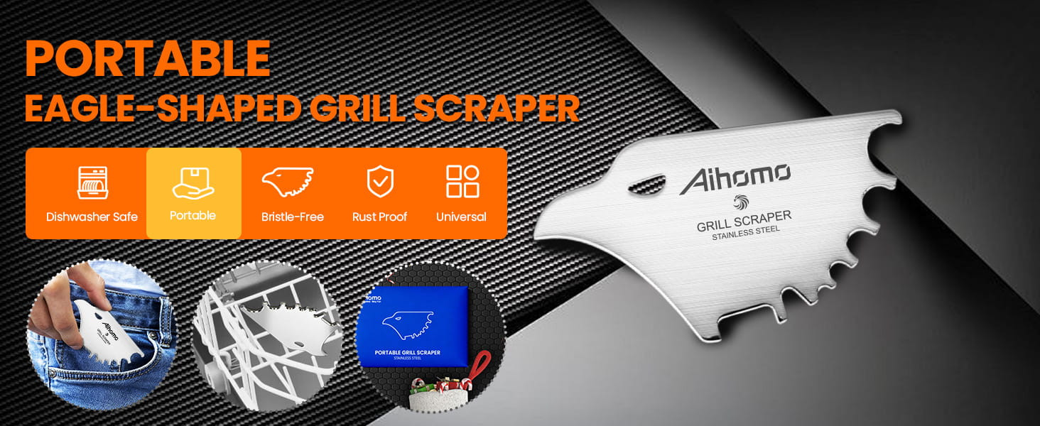 Aihomo Bristle-Free Stainless Steel Grill Scraper — detail image 1