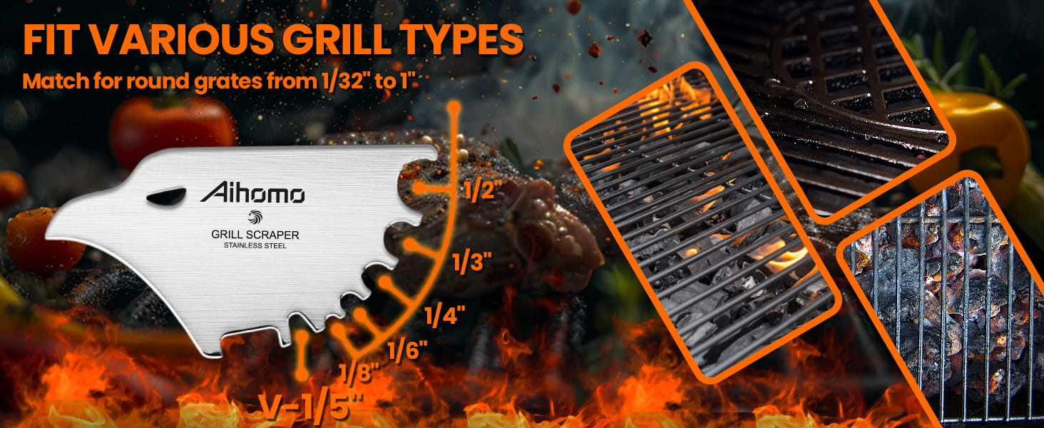 Aihomo Bristle-Free Stainless Steel Grill Scraper — detail image 6