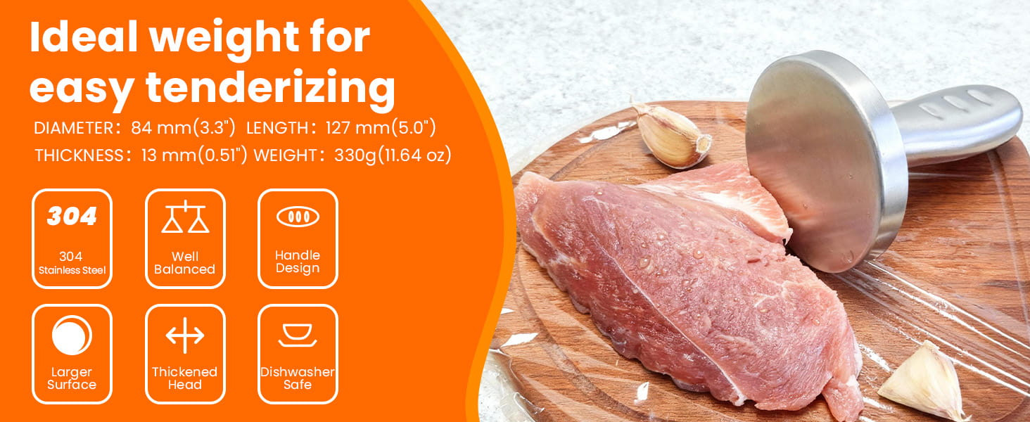 Aihomo 304 Stainless Steel Meat Pounder — detail image 1
