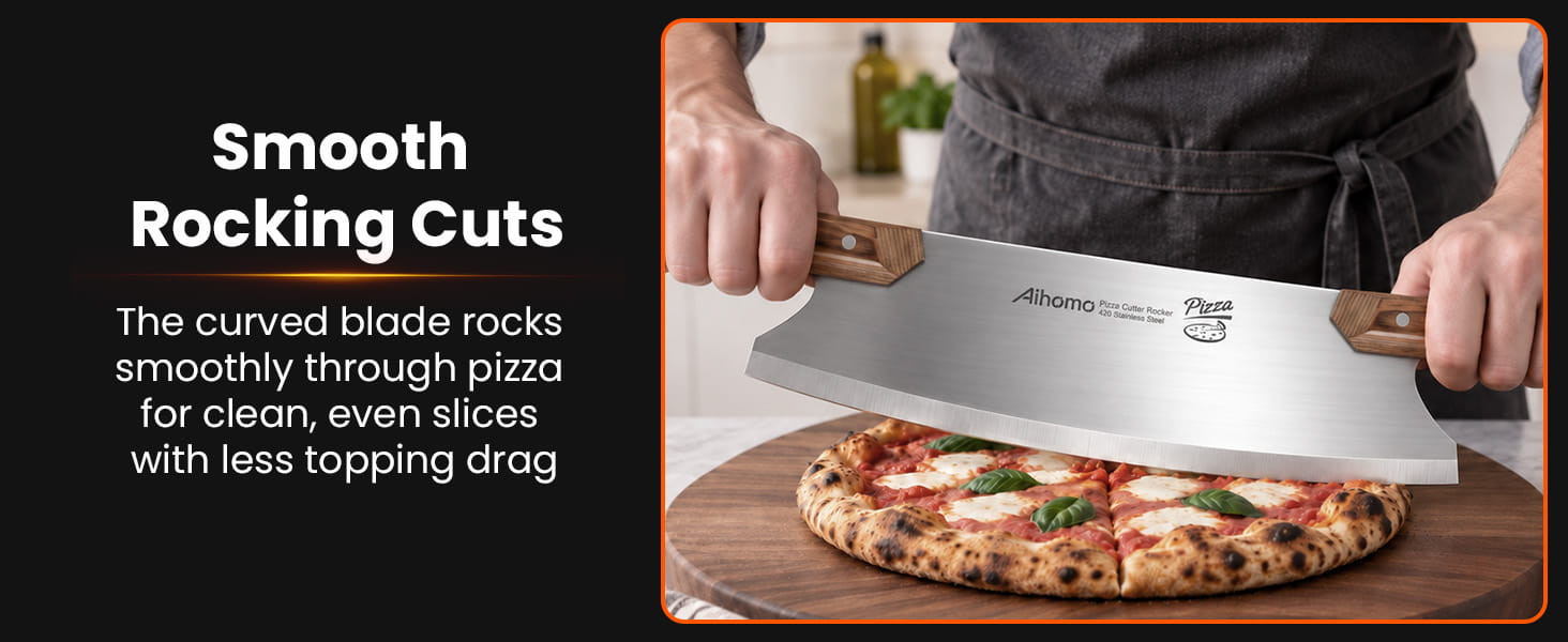 Aihomo 33 cm Stainless Steel Pizza Rocker — detail image 3