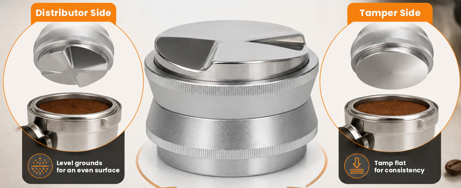 Aihomo 53.3 mm 2-in-1 Coffee Distributor and Tamper — detail image 2