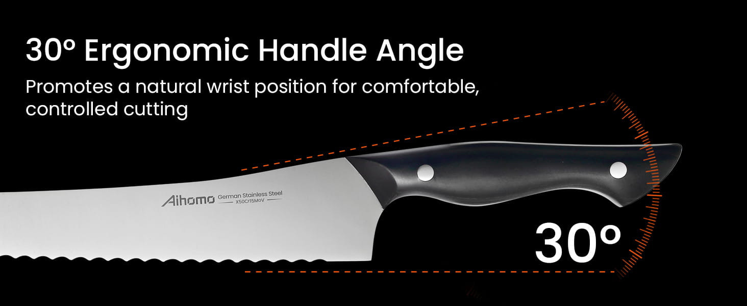 Aihomo 25.4 cm Offset Serrated Bread Knife — detail image 2