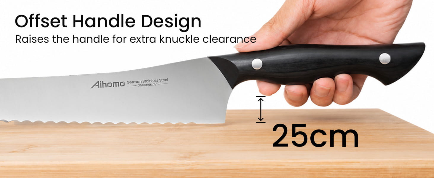Aihomo 25.4 cm Offset Serrated Bread Knife — detail image 3