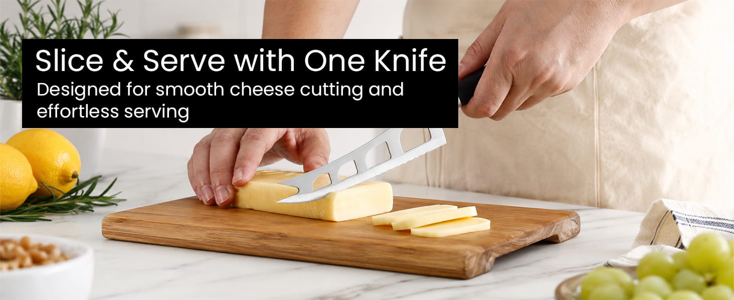 Aihomo 5.5-Inch Offset Serrated Cheese Knife — detail image 1