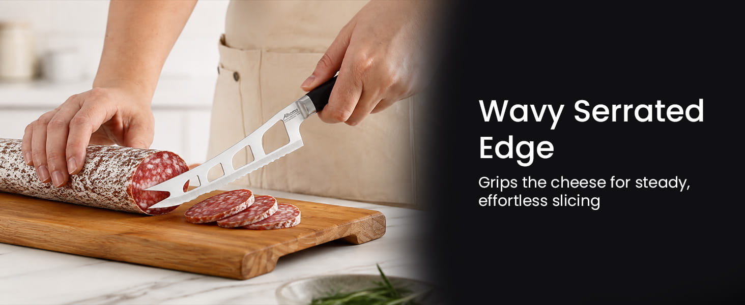 Aihomo 5.5-Inch Offset Serrated Cheese Knife — detail image 2