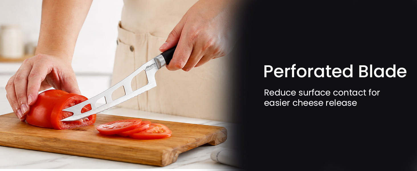 Aihomo 5.5-Inch Offset Serrated Cheese Knife — detail image 3