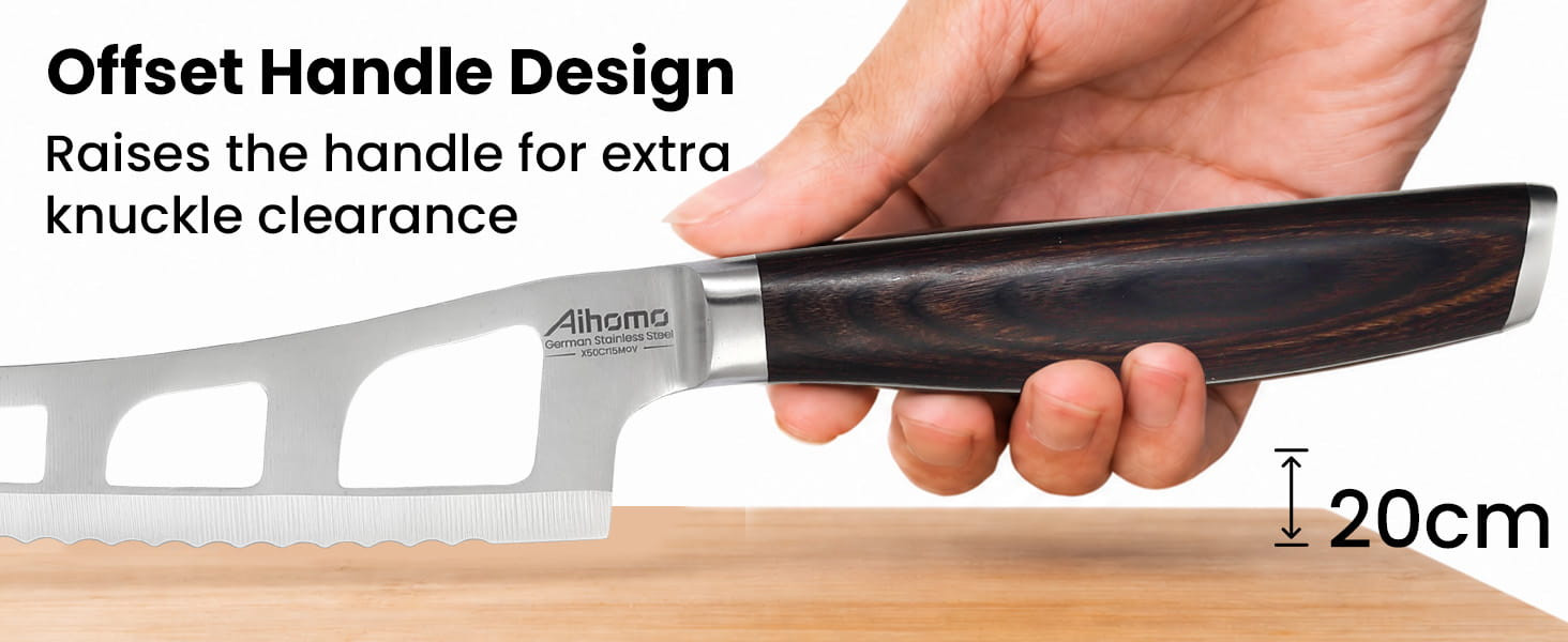 Aihomo 5.5-Inch Offset Serrated Cheese Knife — detail image 5