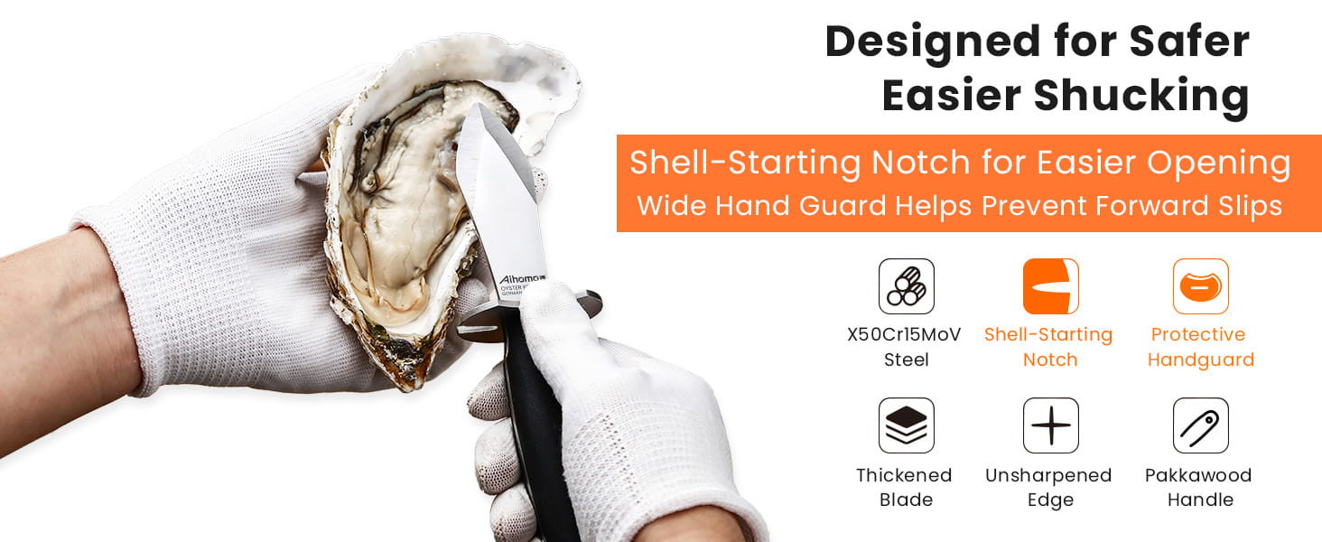 Aihomo 3.2-Inch Oyster Knife with Pakkawood Handle — detail image 1