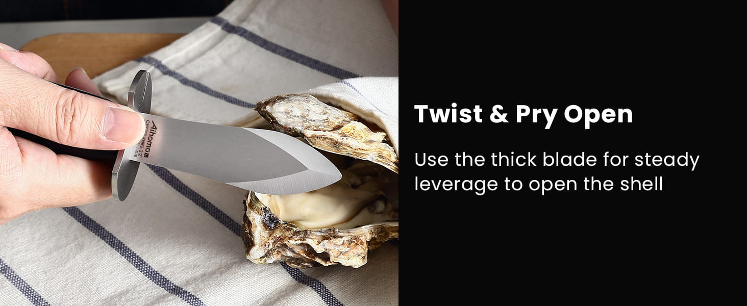 Aihomo 3.2-Inch Oyster Knife with Pakkawood Handle — detail image 5