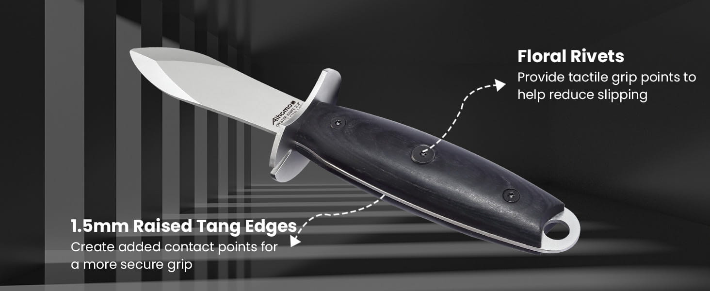 Aihomo 3.2-Inch Oyster Knife with Pakkawood Handle — detail image 8