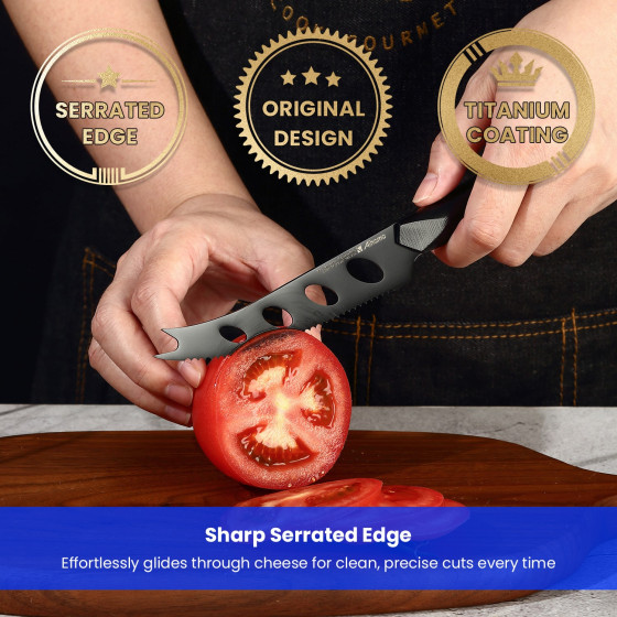 Aihomo 6-Inch Perforated Serrated Cheese Knife