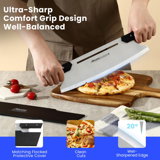 Aihomo 13-Inch Two-Handle Pizza Rocker