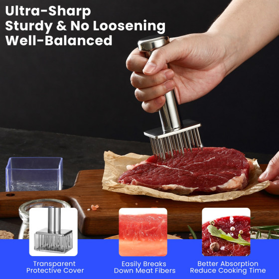 Aihomo 18-Needle Stainless Steel Meat Tenderiser